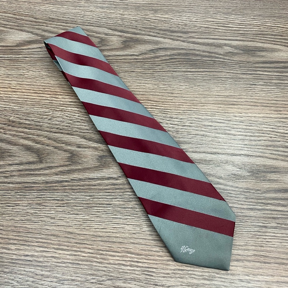 Allyn St. George Maroon & Grey Stripe Tie